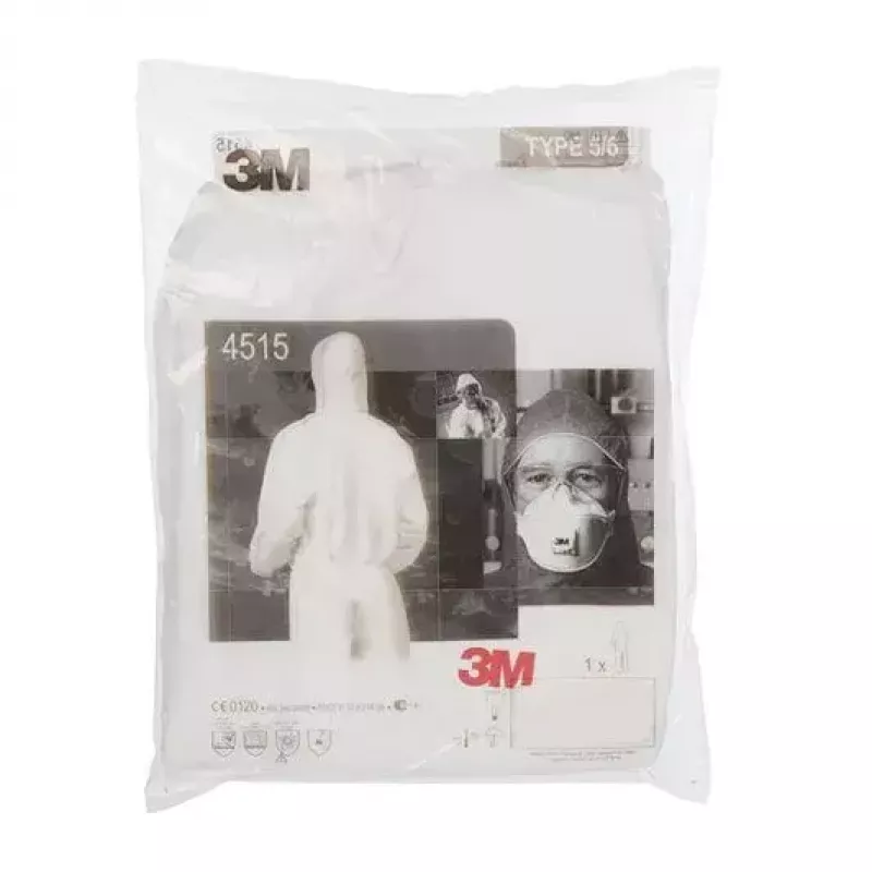 Fato-macaco de proteção 3M 4515 branco 3XL material SMS adulto