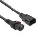 ACT cabo de alimentação C13 IEC Lock - C14 preto 2 m, PC1021, pack de 5