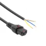 ACT cabo de alimentação C13 IEC Lock - extremidade aberta preto 2 m, PC1025, pack de 5