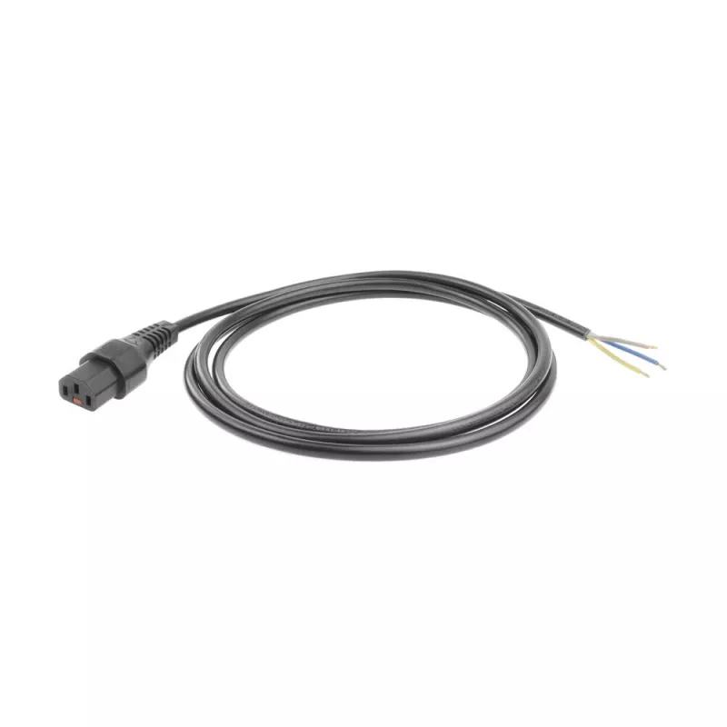 ACT cabo de alimentação C13 IEC Lock - extremidade aberta preto 2 m, PC1025, pack de 5