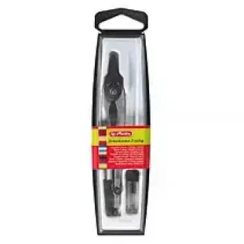 Conjunto de compasso Herlitz 8710006 em estojo, 2 peças, 110 mm, preto