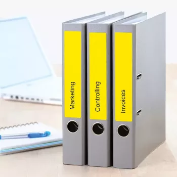 Etiquetas de arquivo HERMA A4 192x38 mm amarelo papel mate opaco 140 unid.