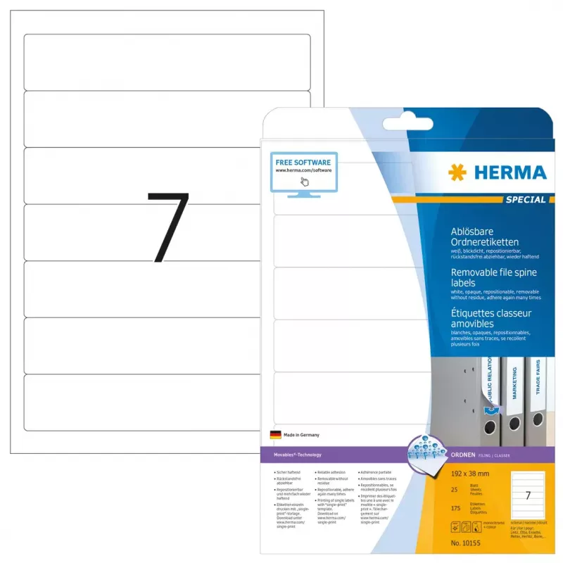 Etiqueta autoadesiva para impressora HERMA removível A4 192x38 mm