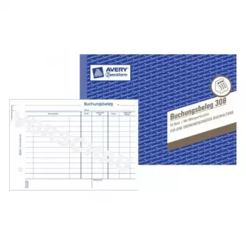Livro de administração Avery 308 azul branco