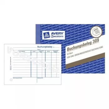 Livro de administração Avery 309 azul branco