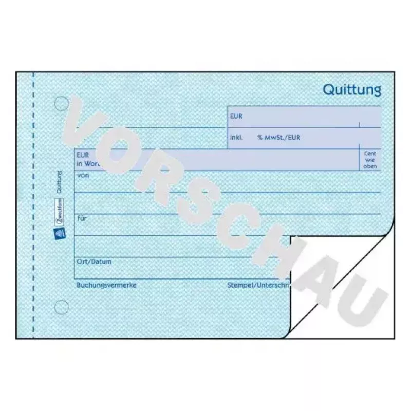 Avery Zweckform 321 Livro de recibos (Quittung), A6 horizontal, 2 x 50 folhas