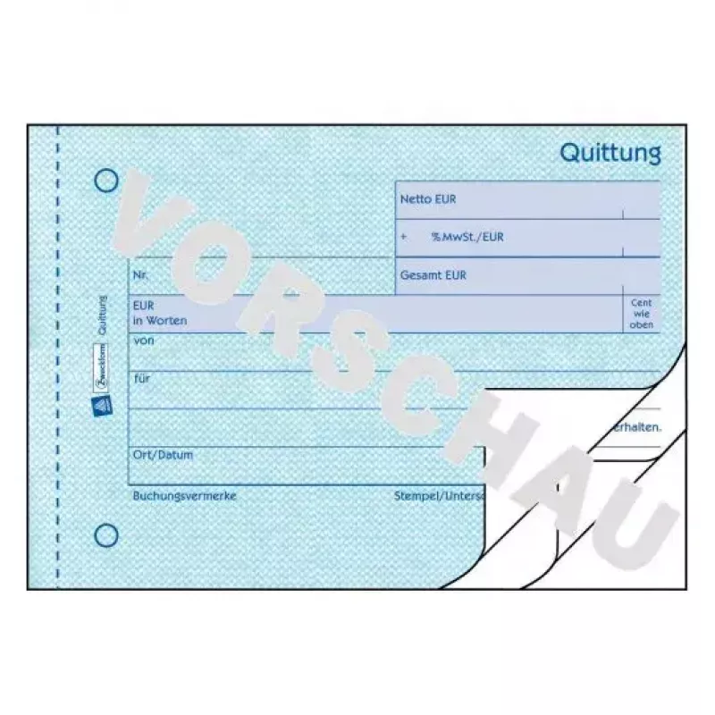 Avery Zweckform 333 Livro de recibos (Quittung), IVA discriminado