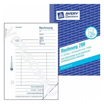 Livro de administração Avery 706 branco