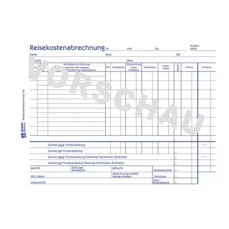 Livro de administração Avery 740 azul branco