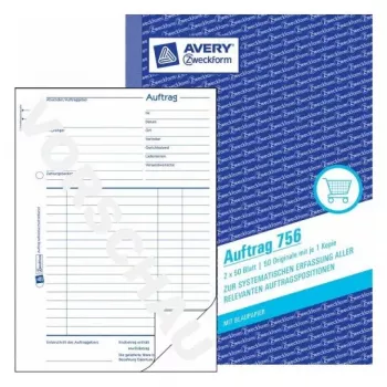 Livro de administração Avery 756 azul branco