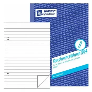 Caderno A5 Avery 904 50 folhas azul branco