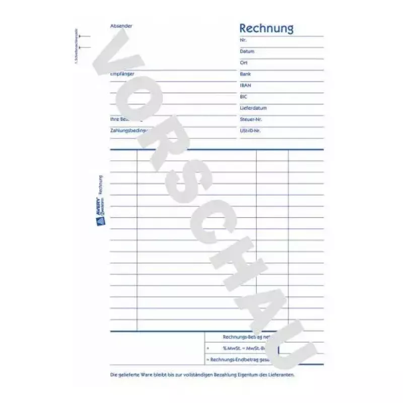 Livro de administração Avery 1230 azul branco