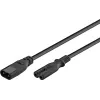 Wentronic IEC-60320-C8 para IEC-60320-C7 2m conector fêmea C8 para conector fêmea C7 preto (97201)
