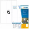Etiquetas robustas HERMA A4 70x148,5 mm branco papel/película perfuradas não adesivas 600 unid.