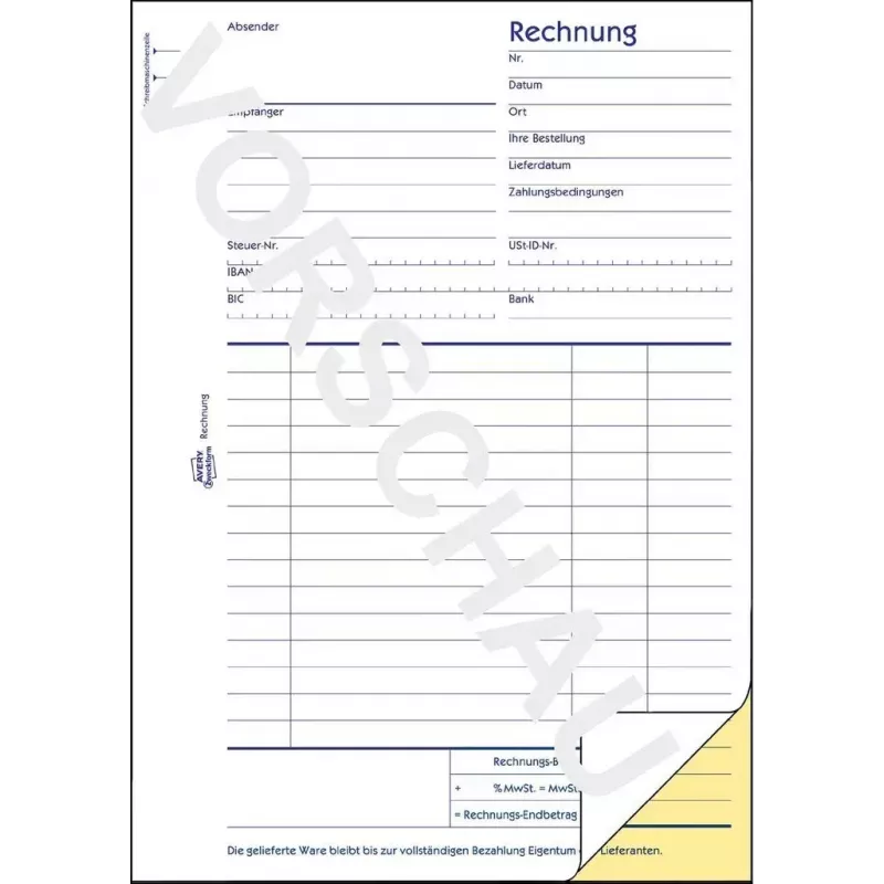 Livro de formulários de contabilidade AVERY 1730-5 A5 40 páginas