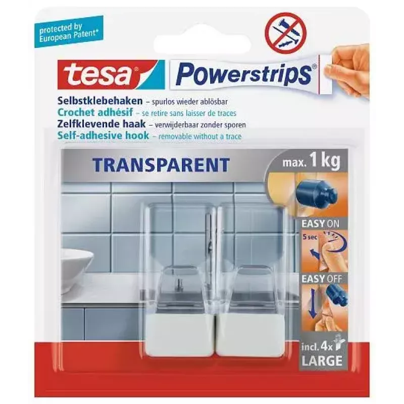 Croché de cozinha TESA 58811-00000 Transparente Branco 2 unid.