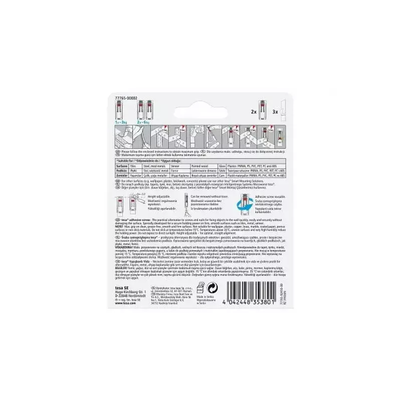 Crochet universal TESA 77765 interior branco 2 unid.