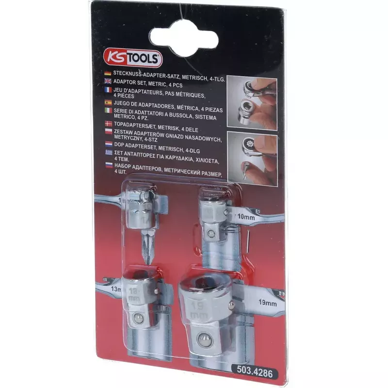 Conjunto de chaves de caixa KS Tools 503.4286 4 cabeças Aço cromo-vanádio