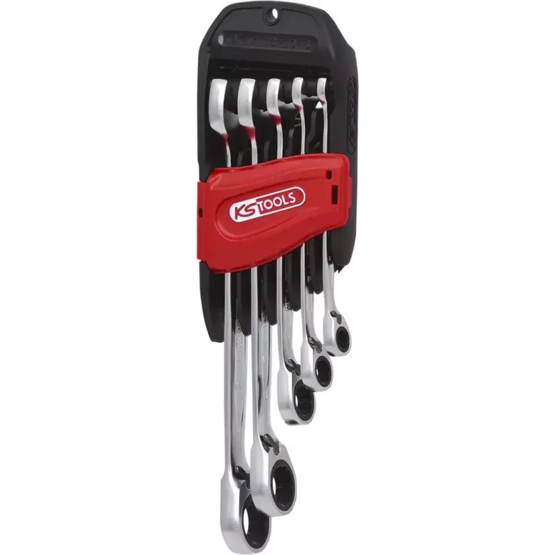 KS Tools GEARplus 503.4605 Conjunto de chaves combinadas de roquete reversíveis, 5 un., 8-19 mm