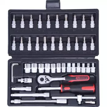 KS Tools 911.0646 Conjunto de chaves de caixa de 1/4, 46 un.