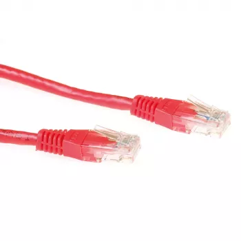 Cabo de patch ACT vermelho 1,5 metros U/UTP CAT6 com fichas RJ45