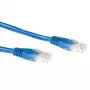 Cabo de patch ACT azul 0,5 metros U/UTP CAT6 com fichas RJ45