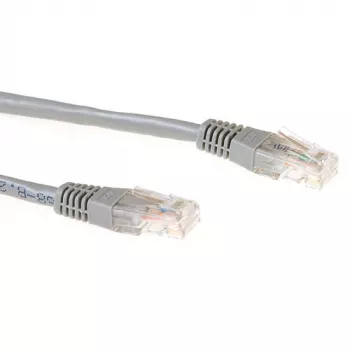 Cabo patch U/UTP CAT6 LSZH com fichas RJ45 ACT cinzento 0,5 metros