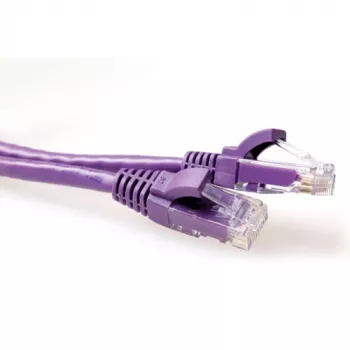 Cabo patch U/UTP CAT6 com proteção da patilha e fichas RJ45 ACT lilás 5 m