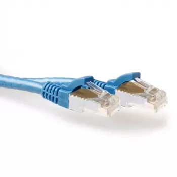 Cabo de rede ACT Azul 2 metros LSZH SFTP CAT6A sem patilhas com fichas RJ45