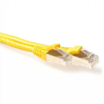 Cabo de rede ACT Amarelo 1,5 metros LSZH SFTP CAT6A sem patilhas com fichas RJ45