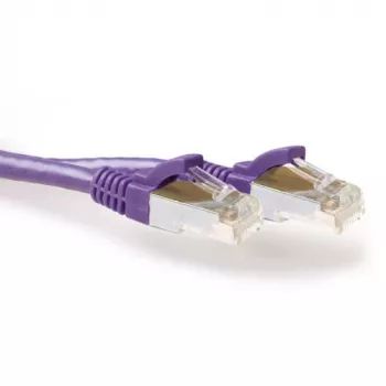 Cabo de rede ACT Roxo 1,5 metros LSZH SFTP CAT6A snagless com fichas RJ45