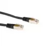 Cabo patch ACT preto 1 metro LSZH S/FTP CAT6 com fichas RJ45