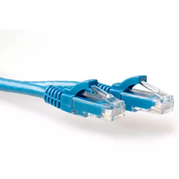 Cabo patch ACT azul 7 metros U/UTP CAT6A sem patilha com fichas RJ45