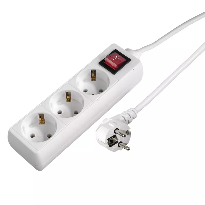 Hama 00137322 Régua de 3 tomadas com interruptor e proteção para crianças, 1,4 m, branca