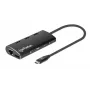Manhattan Dock/Hub USB-C com leitor de cartões, ligações (x6): Ethernet, HDMI, USB-A (x3) e USB-C, com Power Delivery (100 W) para a ligação USB-C (nota: requer fonte de alimentação USB-C e cabo USB-C adicionais), universal para todos os dispositivos, alumínio, corresponde a DKT30CSDHPD3