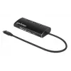 Manhattan Dock/Hub USB-C com leitor de cartões, ligações (x6): Ethernet, HDMI, USB-A (x3) e USB-C, com Power Delivery (100 W) para a ligação USB-C (nota: requer fonte de alimentação USB-C e cabo USB-C adicionais), universal para todos os dispositivos, alumínio, corresponde a DKT30CSDHPD3