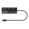 Manhattan Dock/Hub USB-C com leitor de cartões, ligações (x6): Ethernet, HDMI, USB-A (x3) e USB-C, com Power Delivery (100 W) para a ligação USB-C (nota: requer fonte de alimentação USB-C e cabo USB-C adicionais), universal para todos os dispositivos, alumínio, corresponde a DKT30CSDHPD3