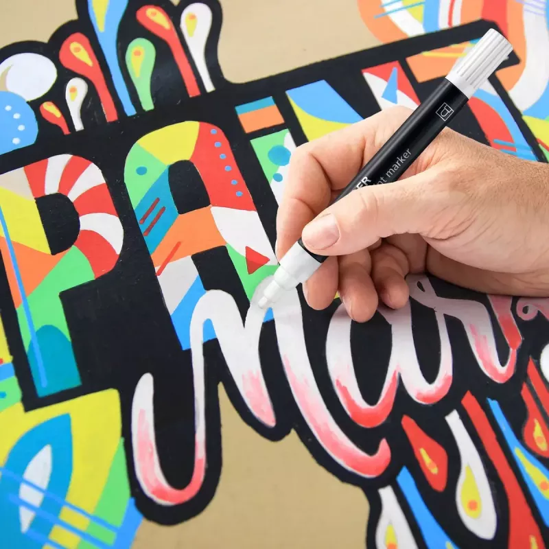 Marcador de pintura Staedtler 349 C10 10 cores bege preto azul verde laranja rosa vermelho turquesa branco amarelo