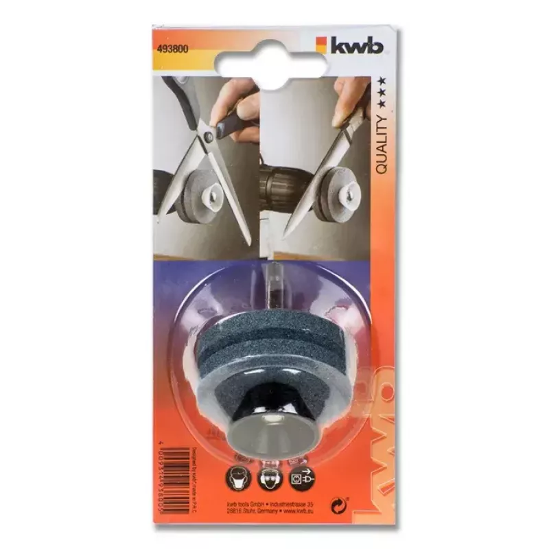 Afia-lâminas KWB 493800 cinzento design compacto fácil de utilizar