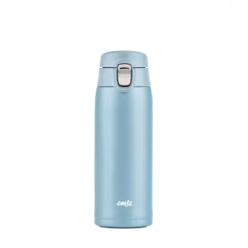 Caneca EMSA Light 400 ml azul tampa de aço inoxidável polipropileno
