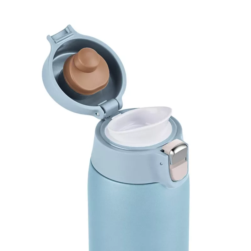 Caneca EMSA Light 400 ml azul tampa de aço inoxidável polipropileno