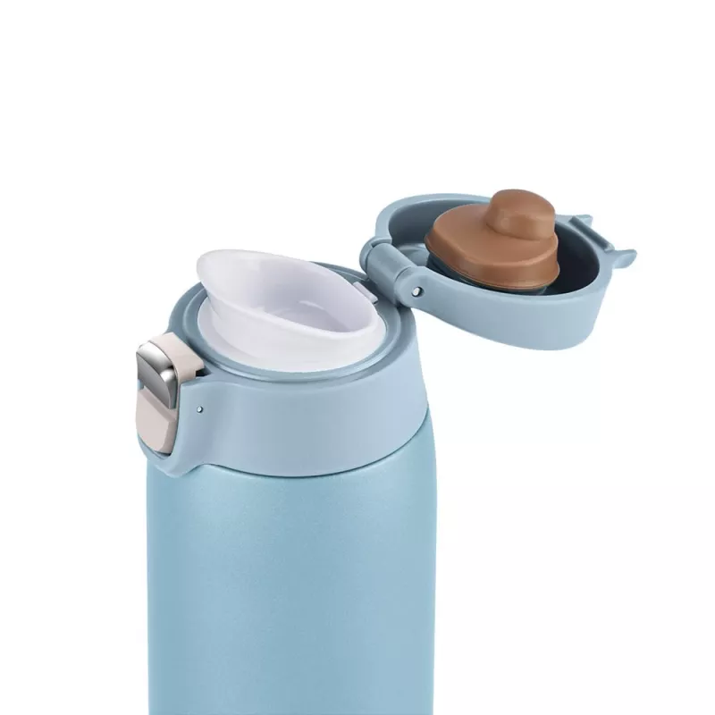 Caneca EMSA Light 400 ml azul tampa de aço inoxidável polipropileno
