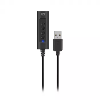 Placa de som ACT AC9360 USB 3,5 mm entrada para auscultadores 4 botões