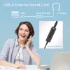 Placa de som ACT AC9360 USB 3,5 mm entrada para auscultadores 4 botões
