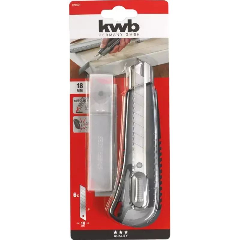 X-ato KWB 026691 lâmina retrátil 1,8 cm de largura