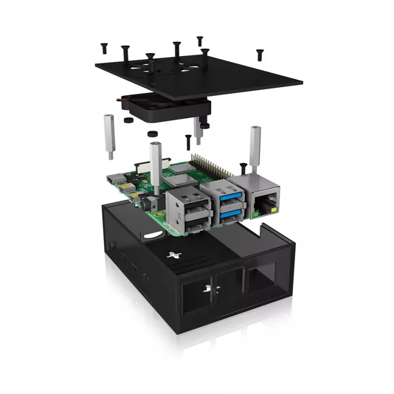 ICY BOX IB-RP108 Caixa Antracite, Preto