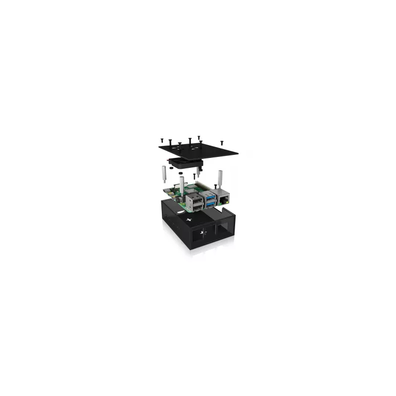 ICY BOX IB-RP108 Caixa Antracite, Preto