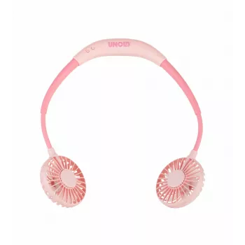 Unold Ventilador de pescoço Breezy Pink, Rosa, 2 ventoinhas, 8 h, ventilador de pescoço, Branco, 1 unid.