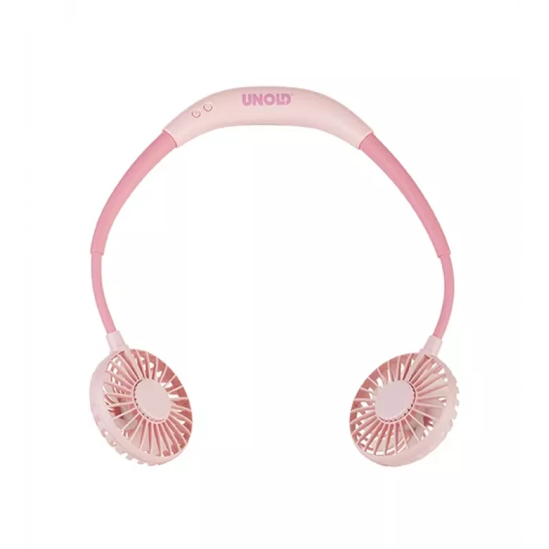 Unold Ventilador de pescoço Breezy Pink, Rosa, 2 ventoinhas, 8 h, ventilador de pescoço, Branco, 1 unid.