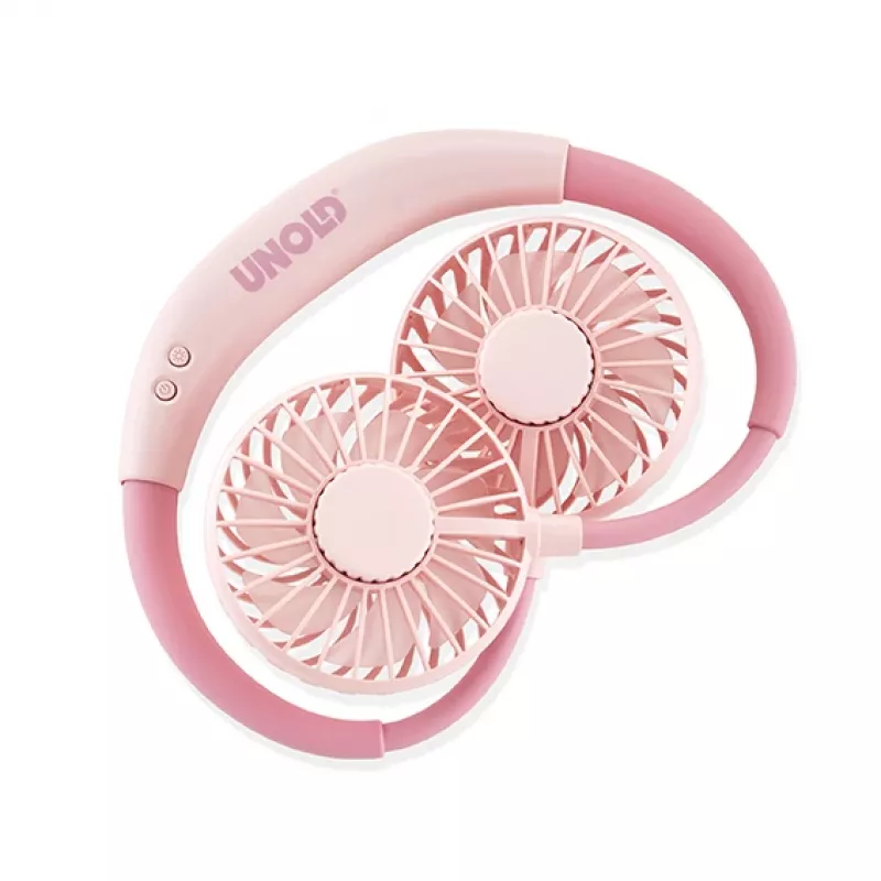 Unold Ventilador de pescoço Breezy Pink, Rosa, 2 ventoinhas, 8 h, ventilador de pescoço, Branco, 1 unid.